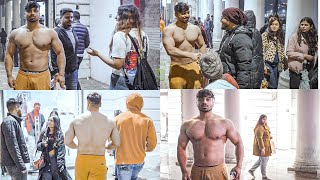 When A 100 KG FITNESS FREAK GOES SHIRTLESS IN PUBLIC  INDIAN PUBLIC REACTIONS 🇮🇳 [upl. by Labotsirhc]