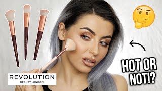 TESTING MAKEUP REVOLUTION BRUSHES FULL FACE USING REVOLUTION BRUSHES [upl. by Siubhan]