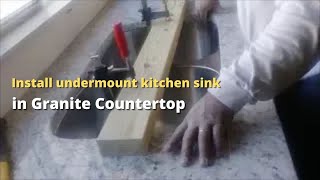 How To Install An Undermount Kitchen Sink To A Granite Countertop Step By Step [upl. by Fatsug183]