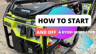 HOW TO START AND OFF RYOBI GENERATOR generator ryobi ryobiultrapower repair [upl. by Einatirb12]