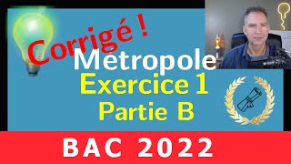 Bac Spé Maths 2022 Métropole Corrigé • Exercice 1 Partie B • Suite Limite Récurrence • sujet 1 [upl. by Studley]