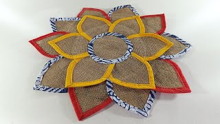 Paposh Making with Jute Bags  Tablemate Making Idea  Nice Doormat Design doormat [upl. by Akeem223]