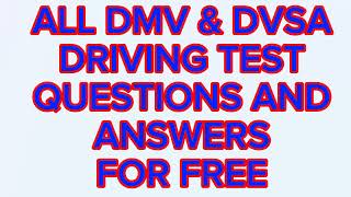 FREE 20242025 DVSA DRIVING TEST AND DMV DRIVING TEST 100 QUESTIONS AND ANSWERS  PART 1 [upl. by Parthenia]