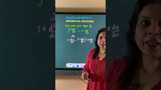 DIFF EQNS  Class 12 Maths  CBSE Board Order degree shorts integration calculuswithij math [upl. by Dorren]