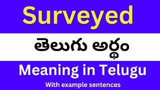 Surveyed meaning in telugu with examples  Surveyed తెలుగు లో అర్థం Meaning in Telugu [upl. by Hesky]