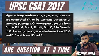 Eight railway stations A B C D E F G and H are connected either by  UPSC CSAT 2017 PYQ [upl. by Enisamoht7]