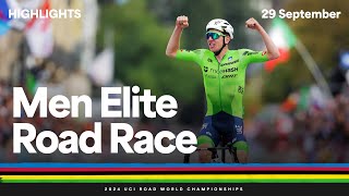 Men Elite Road Race highlights  2024 UCI Road World Championships [upl. by Dex441]