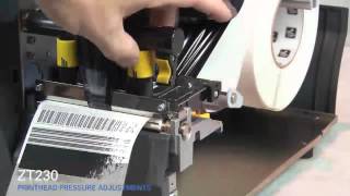 Zebra ZT230 HowTo Adjust Printhead Pressure [upl. by Chuipek]