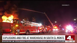 Fire at Amazon warehouse in El Monte [upl. by Vallo]