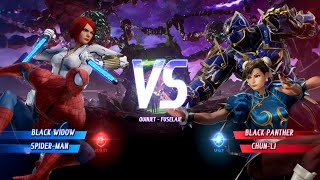 Marvel vs Capcom Infinite  SpiderMan amp Black Widow vs ChunLi amp Black Panther Hard AI MvC [upl. by Ogeid]