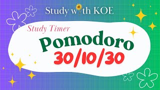 🌻Study with KOE Pomodoro Timer 30m10m Break 1 cycle Sparkly Lavender Green Focus [upl. by Ellita]