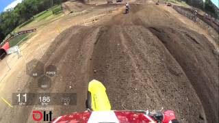 Carey Hart Racing at RedBud MX July 4 2014 with advanced MX metrics by LITPro [upl. by Pirzada]