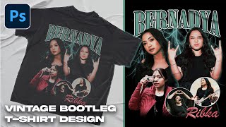 Tutorial Desain Kaos Style Vintage Bootleg  Tutorial Photoshop Indonesia [upl. by Wenn]