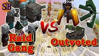 Raid Gang vs Outvoted Mobs  Minecraft Mob Battle [upl. by Ahsirpac]