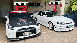 NISSAN GTR R35 vs NISSAN GTT R34 [upl. by Therron]