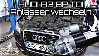 AUDI A3 8P  TDI  Anlasser wechseln  Motor dreht sporadisch nicht  Starter Replacement [upl. by Ingeborg]