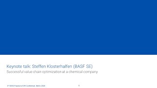 Steffen Klosterhalfen  Successful Value Chain Optimization at a Chemical Company [upl. by Piwowar]