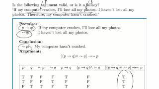 Logic Example Valid and Invalid Arguments 1 [upl. by Nuahsor726]