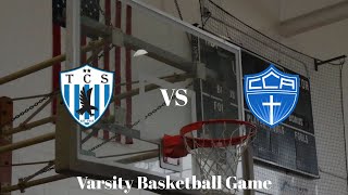 TCS vs CCA Boys Varsity Basketball Game [upl. by Ynitsed]