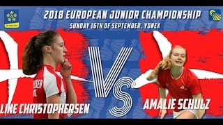 Line Christophersen vs Amalie Schulz WS Final  European Jnr C’ships 2018 [upl. by Oivaf]