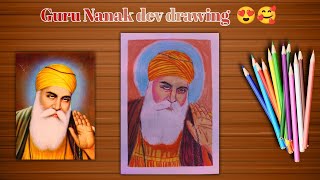 Guru Nanak Dev Ji Drawing ✍️❤️‍🩹 Waheguru ji gurunanakdevji drawing waheguruji [upl. by Lucais]