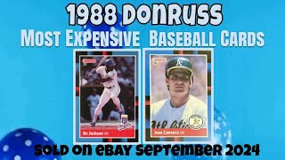 1988 Donruss Most Expensive eBay Sales Baseball Cards  September 2024 [upl. by Anneg]