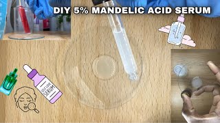 HOW TO MAKE 5 MANDELIC ACID FACE SERUM  GENTLE CHEMICAL EXFOLIANT [upl. by Nosnarb]