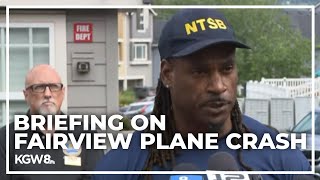 NTSB law enforcement county city officials give update on Fairview plane crash [upl. by Dee]