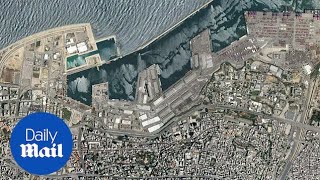 Beirut satellite images show port before and after explosion [upl. by Catlee]