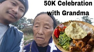 Eat Pork and chicken cook with snail  50K celebrate with Grandma NagaColls84 [upl. by Ehtnax905]