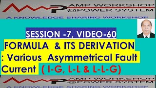 ASYMMETRICAL FAULT CURRENT FORMULA amp ITS DERIVATION FOR LG LL amp LLG FAULT [upl. by Husein]