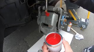 How to paint your brake caliper w brake caliper lacquer set Foliatec Racing Rosso Mazda CX5 DIY [upl. by Opportina]