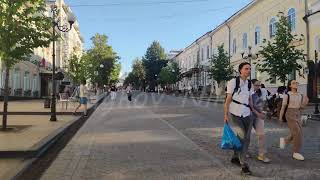 Penza Russia Moskovskaya Street  Pedestrian street in the city center Towards the Spassky Cat [upl. by Maible364]