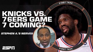 Stephen A will be VERY VERY NERVOUS if Knicks76ers goes to Game 7️⃣ 😩  First Take [upl. by Atiniv]