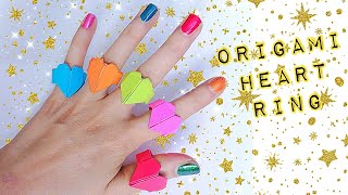 Origami Paper Heart Ring  Easy Origami ideas  Paper Craft for Kids [upl. by Montagu]