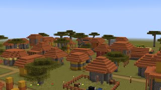 I build a whole Minecraft Village on my own 2 kind off a 2000 sub special  savanna [upl. by Eiboh]