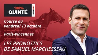 100 Quinté – Pronostics du Vendredi 13 octobre  Prix Héra sur l’hippodrome de ParisVincennes [upl. by Dlonra]