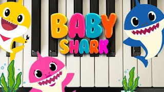 Baby Shark 🐬 Easy Piano Tutorial  For beginners [upl. by Suiluj]