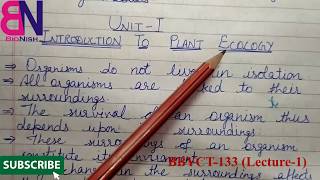 IGNOU BSCG Online Class for Botany  BBYCT133 Part1  Block1 Plant Ecology amp Taxonomy  Unit1 [upl. by Doerrer]