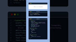 😍Amazing typewriter typing animation css webdevelopment frontend programming fullstackjavascript [upl. by Llerroj299]