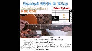 Sealed With A Kiss  Brian Hyland guitar chords w lyrics amp strumming tutorial [upl. by Llerut]