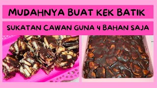 RESEPI KEK BATIK MILO SUKATAN CAWAN 💗 HANYA GUNA 4 BAHAN 💗 [upl. by Aroled523]