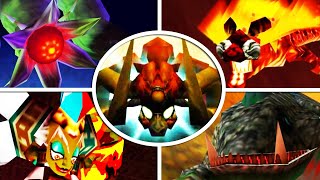 Zelda Ocarina of Time  All Bosses No Damage [upl. by Ycak]