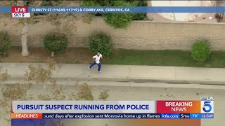 Man leads police on wild chase through Los Angeles later caught [upl. by Catlaina977]