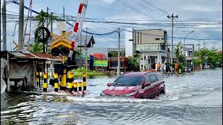 Rawan Banjir Perlintasan KA Kaligawe Kota Semarang Jawa Tengah 2023 [upl. by Ivanna]