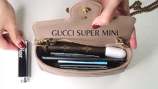 Gucci marmont super mini  what fits inside [upl. by Prouty310]