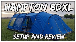 HiGear Hampton 8DLX Nightfall Deluxe Family Tent Setup and Review [upl. by Sungam]