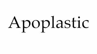 How to Pronounce Apoplastic [upl. by Assilim]