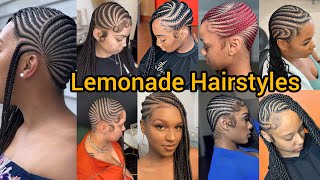 Elegant Lemonade Braids for Black Women  Lemonade Cornrow Braids  Cornrow Hairstyles for Ladies [upl. by Blunk]