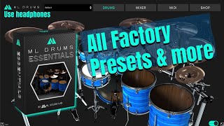 ML Drums Essentials All Factory Presets and more [upl. by Kristofor]